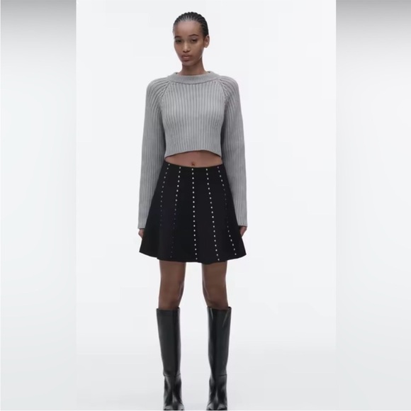 Zara Black Studded Circle Skirt - Picture 5 of 8